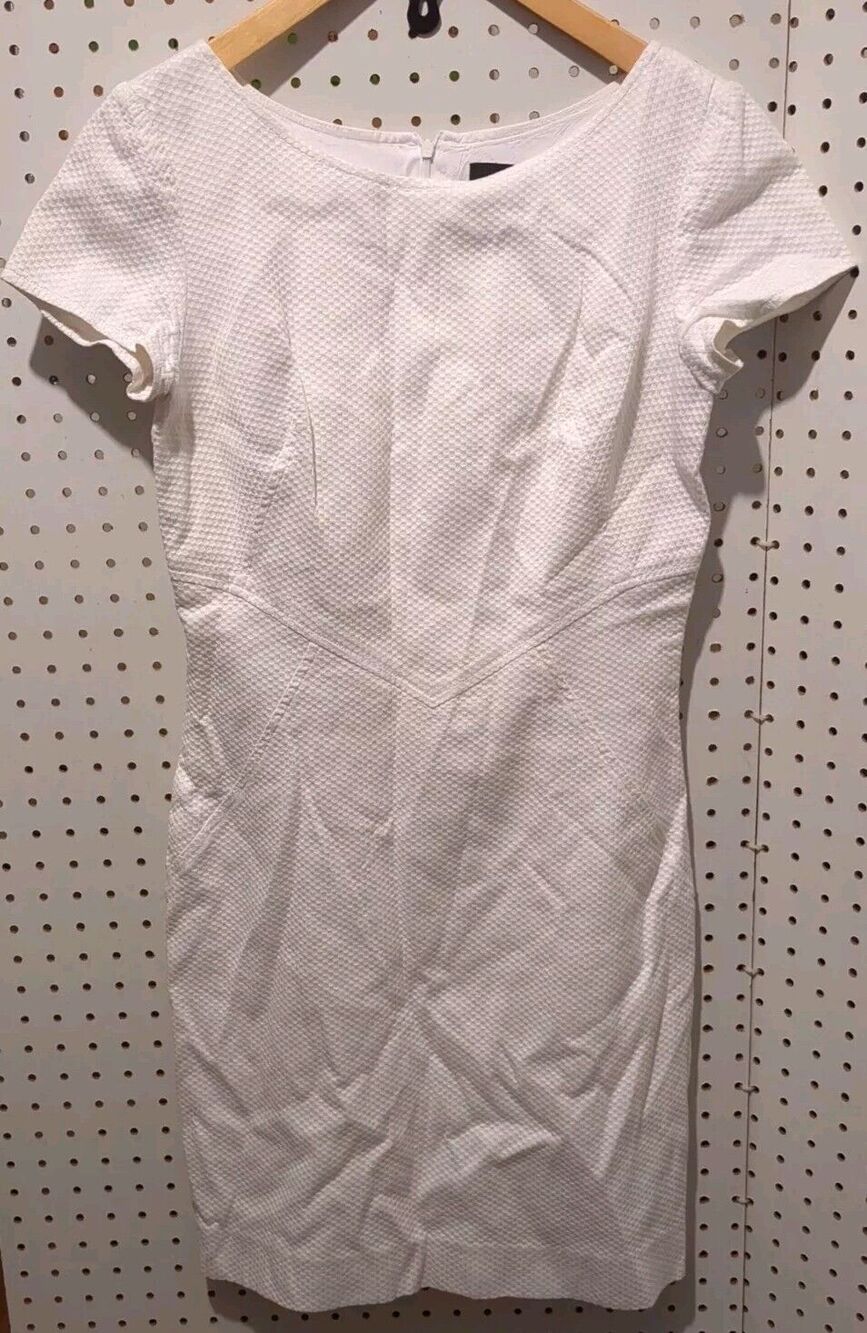 Bigio Collection White Short Sleeve Dress Size 4